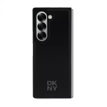 DKNY DKHMZFD6PSMCSLK Z Fold6 F956 fekete MagSafe sima bőr fém Stack logó hátlap