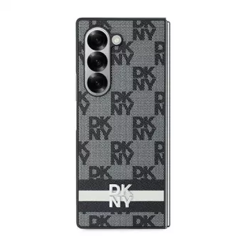 DKNY DKHCZFD6PCPTSSKZ kockás mintás nyomtatott csíkok keménytok Samsung Galaxy Z Fold 6 készülékhez – fekete