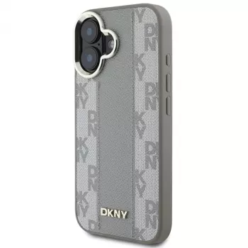 DKNY DKHMP16SPCPVSLE keménytok Apple iPhone 16 készülékhez, bézs kockás minta MagSafe-dzsel
