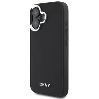 DKNY DKHMP16SPSCMCLK merev tok Apple iPhone 16 6,1 inch készülékhez, fekete, sima ezüst logó, MagSafe