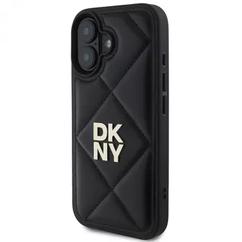 DKNY DKHCP16SPQDSLK Quilted Stack Logo hátlap Apple iPhone 16 6,1 inch készülékhez - fekete