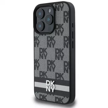 DKNY DKHCP16XPCPTSSK merev tok iPhone 16 Pro Max 6,9 inch készülékhez, fekete, kockás minta és nyomott csíkok