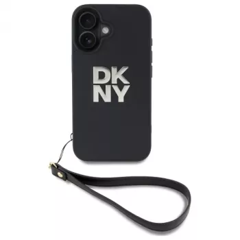 DKNY DKHCP16SPBSWSK merev tok Apple iPhone 16 6,1 inch készülékhez, fekete, kézszíjjal