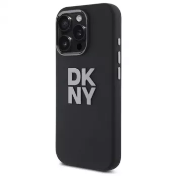 DKNY DKHCP16XSMCBSK iPhone 16 Pro Max 6,9 inch merev tok, Liquid Silicone, Metal Logo - fekete