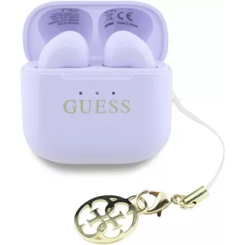 Guess Glossy Effect Printed Classic Logo & Charm TWS fülhallgató, levendula