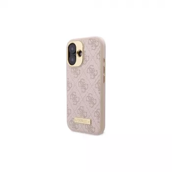 Guess GUHMP16SU4GPRP iPhone 16 6,1 inch rózsaszín merev tok 4G logólemezzel és MagSafe-dzsel