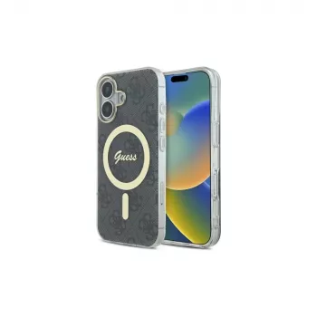 Guess GUHMP16MH4STK Hardcase Apple iPhone 16 Plus 6,7 inch fekete IML 4G MagSafe