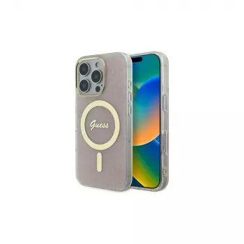 Guess GUHMP16LH4STP Hardcase IML 4G MagSafe iPhone 16 Pro 6,3 inch rózsaszín