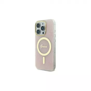 Guess GUHMP16LH4STP Hardcase IML 4G MagSafe iPhone 16 Pro 6,3 inch rózsaszín