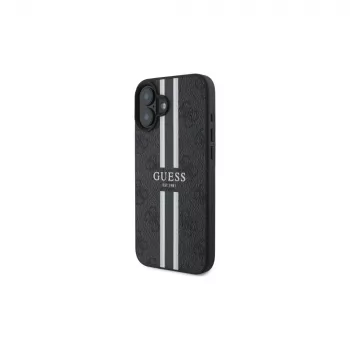 Guess GUHMP16SP4RPSK iPhone 16 6.1 inch merev tok fekete 4G Printed Stripes MagSafe