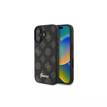 Guess Peony Script MagSafe tok iPhone 16 Plus (fekete)