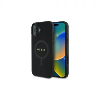 Guess GUHMP16SPSAHMCK Saffiano Classic Logo MagSafe merev tok iPhone 16 6,1 inch - fekete