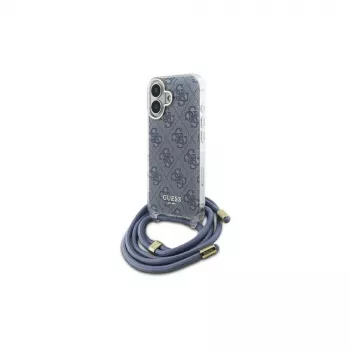 Guess GUHCP16SHC4SEB iPhone 16 6,1 inch kék Hardcase Crossbody zsinór 4G Print