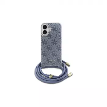 Guess GUHCP16SHC4SEB iPhone 16 6,1 inch kék Hardcase Crossbody zsinór 4G Print