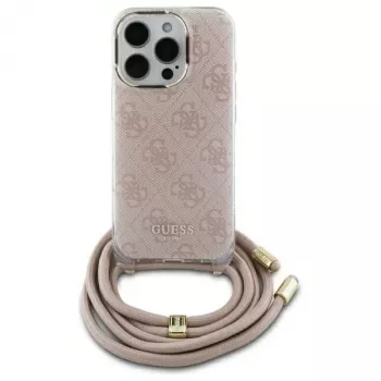 Guess GUHCP16SHC4SEP iPhone 16 6,1 inch rózsaszín Hardcase Crossbody zsinór 4G Print