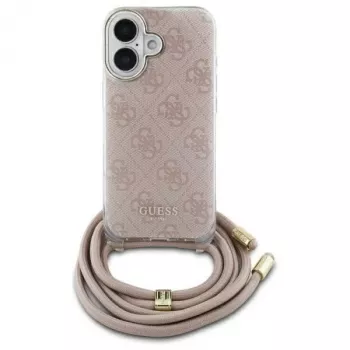 Guess GUHCP16SHC4SEP iPhone 16 6,1 inch rózsaszín Hardcase Crossbody zsinór 4G Print