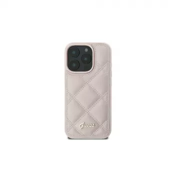 Guess GUHCP16SPSQSQSP iPhone 16 6,1 inch rózsaszín Hardcase Quilted Metal Logo