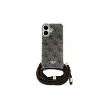 Guess GUHCP16SHC4SEW iPhone 16 6.1 Hardcase Crossbody zsinór 4G Print barna