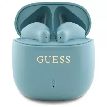 Guess Printed Classic Logo TWS Bluetooth fülhallgató töltőtokkal (türkiz)