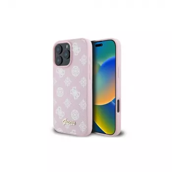 Guess GUHMP16LPGPYSP iPhone 16 Pro 6,3 inch rózsaszín Hardcase Peony Script Logo MagSafe