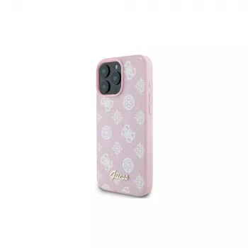 Guess GUHMP16LPGPYSP iPhone 16 Pro 6,3 inch rózsaszín Hardcase Peony Script Logo MagSafe