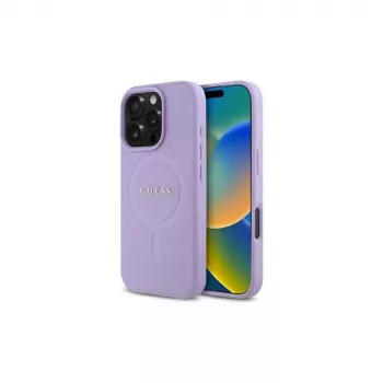 Guess GUHMP16LPSAHMCU iPhone 16 Pro 6,3 inch lila Saffiano műbőr merev tok MagSafe