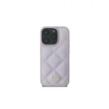 Guess GUHCP16SPSQSQSU Quilted Metal Logo merev tok Apple iPhone 16 6,1 inch - világoslila