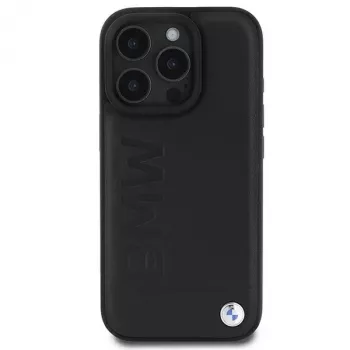 BMW Hot Stamp Leather merev tok iPhone 16 Pro 6,3 inch fekete