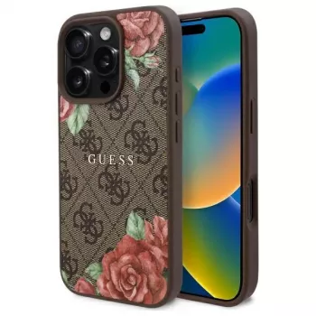 Guess GUHMP16LP4ROPEMCW iPhone 16 Pro merev tok 4G Flowers Print MagSafe barna