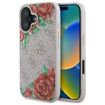 Guess GUHMP16SP4ROPEMCP merev tok Apple iPhone 16 6,1 inch rózsaszín virágmintás MagSafe
