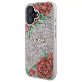 Guess GUHMP16SP4ROPEMCP merev tok Apple iPhone 16 6,1 inch rózsaszín virágmintás MagSafe