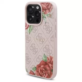 Guess GUHMP16LP4ROPEMCP merev tok iPhone 16 Pro 6,3 inch rózsaszín 4G Flowers Print MagSafe