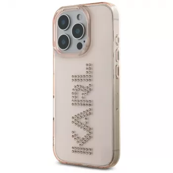 KARL LAGERFELD IML Rhinestones Logo tok iPhone 16 Pro rózsaszín