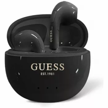 Guess Glossy Effect EggShape Printed Classic Logo TWS fülhallgató fekete