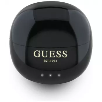 Guess Glossy Effect EggShape Printed Classic Logo TWS fülhallgató fekete