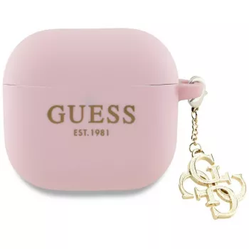 Guess GUA4LECG4P AirPods 4 tok rózsaszín szilikon 4G charm