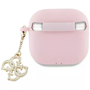 Guess GUA4LECG4P AirPods 4 tok rózsaszín szilikon 4G charm