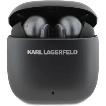 KARL LAGERFELD fémnyomott logós TWS fülhallgató ANC/ENC-vel - fekete