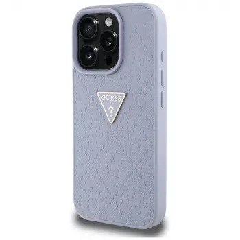 Guess Hot Stamp 4G Pattern Triangle Metal Logo tok iPhone 16 Pro Max-hez (lila)