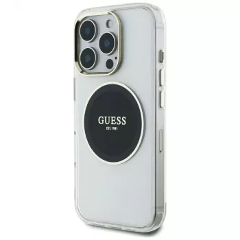 Guess IML Metal Colored Circle Classic Logo MagSafe tok iPhone 16 Pro Max készülékhez (fekete)