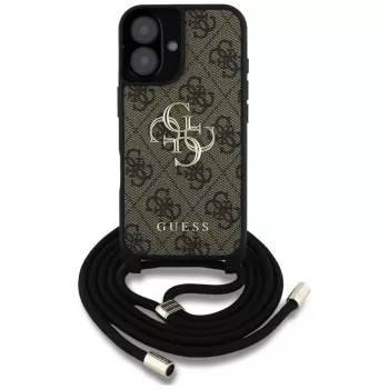 Guess 4G Big Logo Cord Strap Crossbody tok iPhone 16 Plus készülékhez - barna