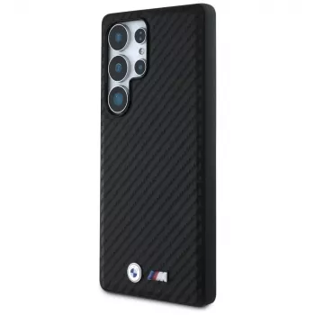 BMW Leather Carbon MagSafe tok Samsung Galaxy S25 Ultra készülékhez, fekete