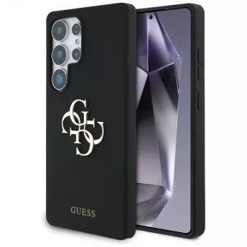 Guess Silicone Big 4G Logo Bottom Script tok Samsung Galaxy S25 Ultra készülékhez - fekete