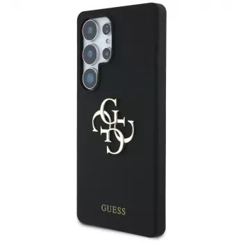 Guess Silicone Big 4G Logo Bottom Script tok Samsung Galaxy S25 Ultra készülékhez - fekete