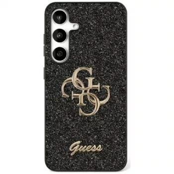 Guess Fixed Glitter Big 4G Metal Logo tok Samsung Galaxy S25+ készülékhez (fekete)