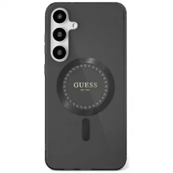 Guess Rhinestones Printed Classic Logo MagSafe tok Samsung Galaxy S25 készülékhez (fekete)