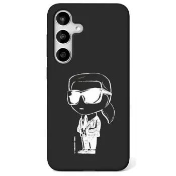 Karl Lagerfeld Silicone Graffiti Ikonik Printed Logo MagSafe tok Samsung Galaxy S25 készülékhez, fekete
