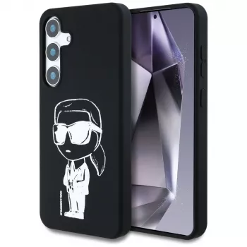 Karl Lagerfeld Silicone Graffiti Ikonik Printed Logo MagSafe tok Samsung Galaxy S25 készülékhez, fekete