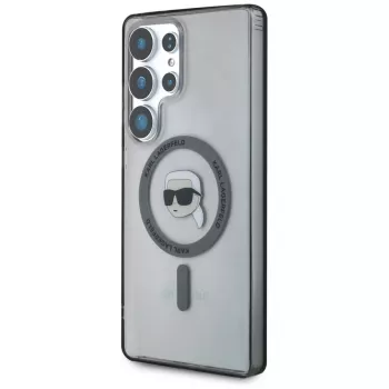 KARL LAGERFELD Button Karl Head Printed Logo MagSafe tok Samsung Galaxy S25 Ultra készülékhez, fekete