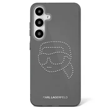 Karl Lagerfeld Rhinestones Karl Head Logo tok Samsung Galaxy S25 készülékhez (fekete)